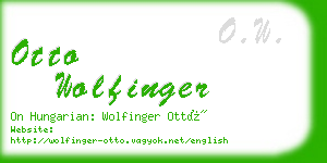 otto wolfinger business card
